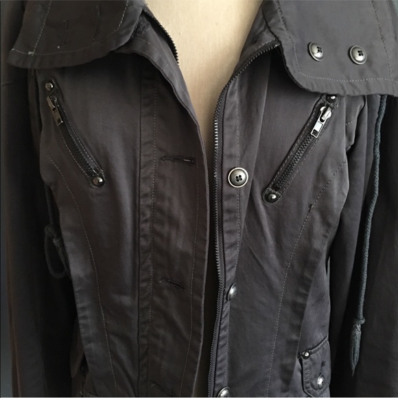 Monoreno Slate Aviator Cargo Funnel neck Jacket Large EUC - Picture 3 of 7